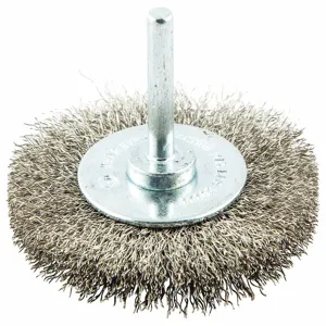 NORTON ABRASIVES 66252838972 3 Inch Crimped Wire Wheel Brush, Shank Mounting, 0.008 Inch Wire Dia. | CD2HZJ 416M39