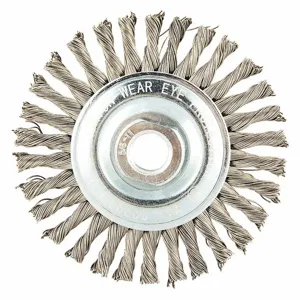 NORTON ABRASIVES 66252839039 Wire Wheel Brush, 4 Inch Brush Dia., 0.02 Inch Wire Dia., Stainless Steel | CJ3VGZ 483P39