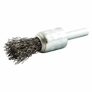 NORTON ABRASIVES 66252839041 End Brush, 1/2 Inch Dia., 1/4 Inch Abrasive Shank Size, 0.014 Inch Wire Dia. | CJ2CNA 483N85