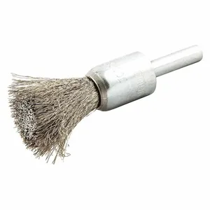 NORTON ABRASIVES 66252839043 End Brush, 1/2 Inch Dia., 1/4 Inch Abrasive Shank Size, 0.006 Inch Wire Dia. | CJ2CNK 483N78