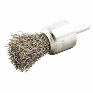 NORTON ABRASIVES 66252839055 End Brush, 1 Inch Dia., 1/4 Inch Abrasive Shank Size, 0.01 Inch Wire Dia. | CJ2CNH 483N88