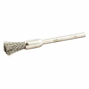 NORTON ABRASIVES 66252839086 End Brush, 1/4 Inch Dia., 1/8 Inch Abrasive Shank Size, 0.005 Inch Wire Dia. | CJ2CMQ 483N79