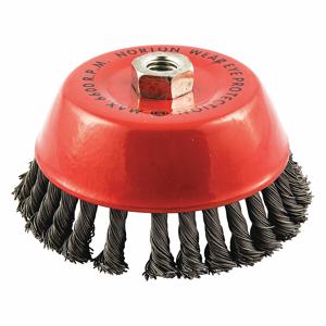 NORTON ABRASIVES 66252839091 Cup Brush, 6 Inch Dia., 5/8-11 Inch Arbor Hole Size | CH9YQV 483N73