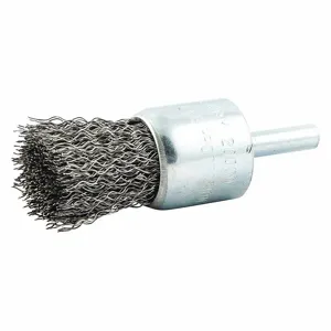 NORTON ABRASIVES 66252839094 End Brush, 1 Inch Dia., 1/4 Inch Abrasive Shank Size, 0.014 Inch Wire Dia. | CJ2CMX 416M14