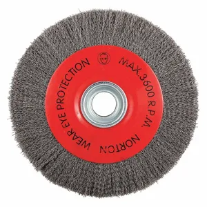 NORTON ABRASIVES 66252839102 Wire Wheel Brush, 10 Inch Brush Dia., 0.014 Inch Wire Dia., Carbon Steel | CJ3VGC 416M05