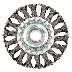 NORTON ABRASIVES 66252839106 Wire Wheel Brush, 4 Inch Brush Dia., 0.02 Inch Wire Dia., Carbon Steel | CJ3VFY 416L87