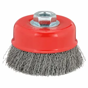 NORTON ABRASIVES 66252839121 Cup Brush, 4 Inch Dia., 5/8-11 Inch Arbor Hole Size, Cup Brush | CH9YQC 416M07