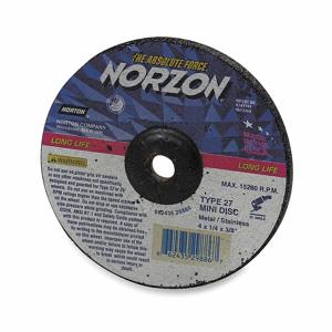 NORTON ABRASIVES 66252842005 Depressed Center Wheel, Ceramic, 4 Inch Wheel Dia, 5/8 Inch Hole Size, Type 27 | CH9ZGZ 3UW99
