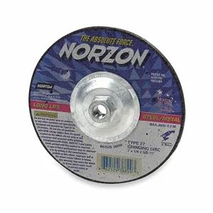 NORTON ABRASIVES 66252843323 Ceramic Depressed Center Wheels, 5/8 Inch -11 Arbor, 13, 580 Max. RPM | CD2HER 3UX05