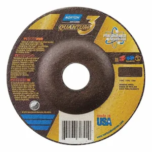 NORTON ABRASIVES 66253371180 Depressed Center Wheel, Ceramic, 4 Inch Wheel Dia, 3/8 Inch Hole Size, Type 27 | CH9ZKD 45VH22