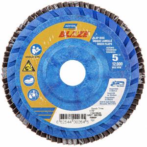 NORTON ABRASIVES 66254400264 Flap Disc, Type 27, 5 Inch x 7/8 Inch, Ceramic, 60 Grit, Plastic Bk, Std Density | CT4EHY 804HU7
