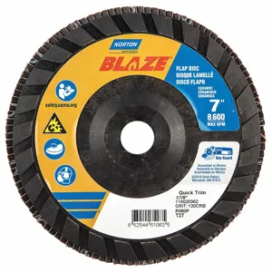 NORTON ABRASIVES 66254461063 Flap Disc 7 Inch x 120 Grit 7/8 | AB7RZY 23Z716