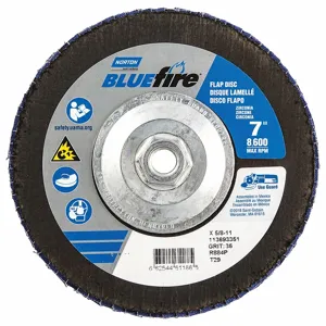 NORTON ABRASIVES 66254461188 Flap Disc 7 Inch x 36 Grit 5/8-11 | AB7RWQ 23Z630