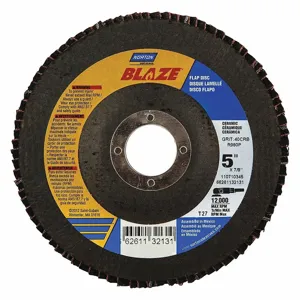 NORTON ABRASIVES 66261132131 Flap Disc, 7/8 Inch Hole Size, 40 Abrasive Grit, Coarse, Ceramic, Cloth | CJ2FFE 52CH21