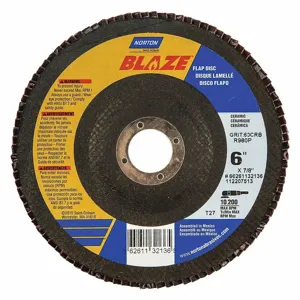 NORTON ABRASIVES 66261132136 Flap Disc, 7/8 Inch Hole Size, 60 Abrasive Grit, Medium, Ceramic, Cloth | CJ2FFX 52CH32