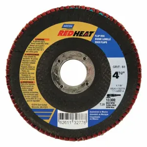 NORTON ABRASIVES 66261132847 Flap Disc, Type 29, 4 1/2 Inch x 7/8 Inch, Ceramic, 40 Grit, Fiberglass Bk, High Density | CT4EJE 52CH09