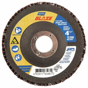 NORTON ABRASIVES 66261183487 Flap Disc, 7/8 Inch Hole Size, 40 Abrasive Grit, Coarse, Ceramic, Fiberglass | CJ2FEF 1PYE6