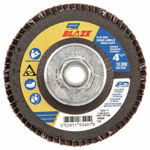 NORTON ABRASIVES 66261183491 Flap Disc, 5/8-11 Inch Hole Size, 40 Abrasive Grit, Coarse, Ceramic, Fiberglass | CJ2FFT 1PYF1