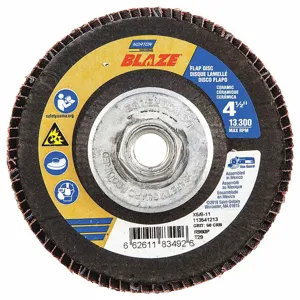 NORTON ABRASIVES 66261183492 Flap Disc, 5/8-11 Inch Hole Size, 60 Abrasive Grit, Medium, Ceramic, Fiberglass | CJ2FEL 1PYF2