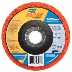 NORTON ABRASIVES 66623303916 Depressed Center Wheel, Ceramic, 5 Inch Wheel Dia, 7/8 Inch Hole Size, 1 Inch Thick | CH9ZJN 16Z956