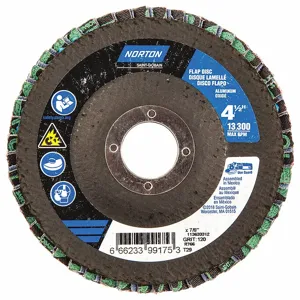 NORTON ABRASIVES 66623399175 Flap Disc 4 1/2 Inch x 120 Grit 7/8 | AB7RUE 23Z570