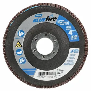 NORTON ABRASIVES 77696090084 Flap Disc, Type 27, 4 1/2 Inch x 7/8 Inch, Zirconia Alumina, P80 Grit, Fiberglass Bk | CT4EHU 804HW6