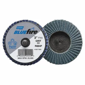 NORTON ABRASIVES 77696090167 Flap Disc, 60 Abrasive Grit, Medium, Zirconia Alumina, Fiberglass, 2 Inch Disc Dia. | CJ2FFB 40HU95