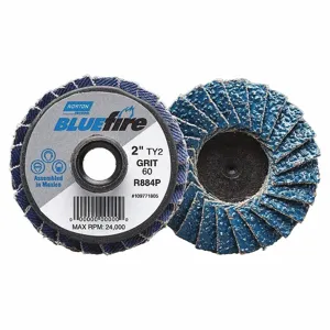 NORTON ABRASIVES 77696090181 Flap Disc, 40 Abrasive Grit, Coarse, Zirconia Alumina, Fiberglass | CJ2FFF 40HV10