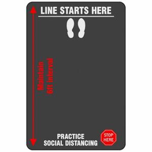 NOTRAX 194SPD46CH Entrance Mat, Line Starts Here Practice Social Distancing, 4 Ft X 6 Ft, 4 Ft Overall Width | CT4FLV 60JP38