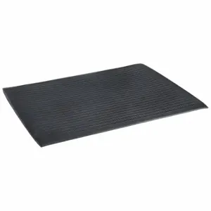 NOTRAX 410S0534BL Antifatigue Mat, Ribbed, 3 Ft X 4 Ft, 5/8 Inch Thick, Black, PVC Foam, Beveled Edge | CT4FFV 45WL94