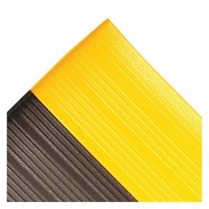 NOTRAX 410S3430BY Antifatigue Runner, Ribbed, 4 ft x 30 ft, 3/8 Inch Thick, Black with Yellow Border | CT4FJF 45WL83
