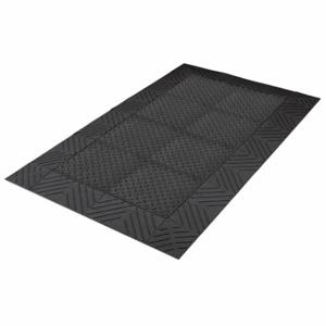NOTRAX 621S0310BL Interlocking Antifatigue Mat, Diamond Plate, 3 ft x 10 ft, 1 Inch Thick, Black, Vinyl | CT4FJH 38N621