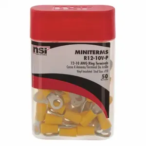 NSI INDUSTRIES R12-10V-P Ring Terminal, 50 PK | CT4FWH 174D01