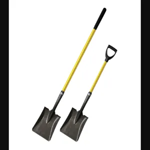 NUPLA 72076 Shovel, #2 Square Point, Heavy Gauge Blade, 27 Inch D-Handle | CJ4LTZ