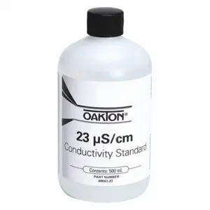 OAKTON WD-00653-23 Calibration Solution, Electric Conductivity, 23 uS/cm, 1 pt Bottle | CT4HEV 8EM31