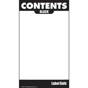 OIL SAFE 280001 Content Label, Water Resistant, 2 Inch x 3.5 Inch Size, Black | CD9VCB