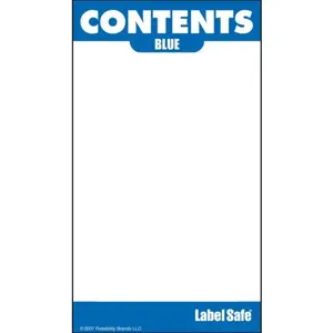 OIL SAFE 280002 Content Label, Water Resistant, 2 Inch x 3.5 Inch Size, Blue | CD9VCC