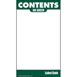 OIL SAFE 280003 Content Label, Water Resistant, 2 Inch x 3.5 Inch Size, Dark Green | CD9VCD