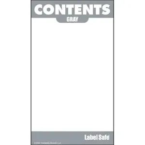 OIL SAFE 280004 Content Label, Water Resistant, 2 Inch x 3.5 Inch Size, Gray | CD9VCE