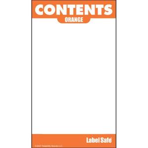 OIL SAFE 280006 Content Label, Water Resistant, 2 Inch x 3.5 Inch Size, Orange | CD9VCG