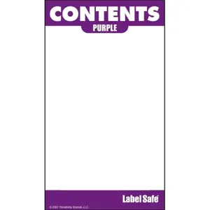 OIL SAFE 280007 Content Label, Water Resistant, 2 Inch x 3.5 Inch Size, Purple | CD9VCH