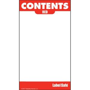 OIL SAFE 280008 Content Label, Water Resistant, 2 Inch x 3.5 Inch Size, Red | CD9VCJ