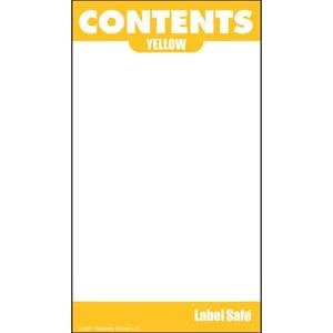 OIL SAFE 280009 Content Label, Water Resistant, 2 Inch x 3.5 Inch Size, Yellow | CD9VCK