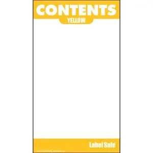 OIL SAFE 280009 Content Label, Water Resistant, 2 Inch x 3.5 Inch Size, Yellow | CD9VCK