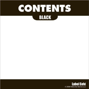 OIL SAFE 282301 Content Label, Adhesive, 3.25 Inch x 3.25 Inch Size, Black | AG7KUT