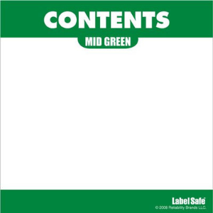 OIL SAFE 282305 Content Label, Adhesive, 3.25 Inch x 3.25 Inch Size, Light Green | AG7KUX