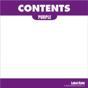 OIL SAFE 282307 Content Label, Adhesive, 3.25 Inch x 3.25 Inch Size, Purple | AG7KUZ