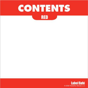 OIL SAFE 282308 Content Label, Adhesive, 3.25 Inch x 3.25 Inch Size, Red | AG7KVA