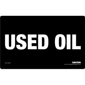 OIL SAFE 289102 Label, Used Oil, Adhesive, 5 Inch x 8 Inch Size | CD9VEF