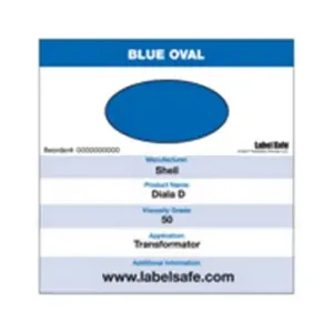 OIL SAFE PA22003 Fluid ID Label, Adhesive, 3.25 Inch x 3.25 Inch Size | CD9VEZ